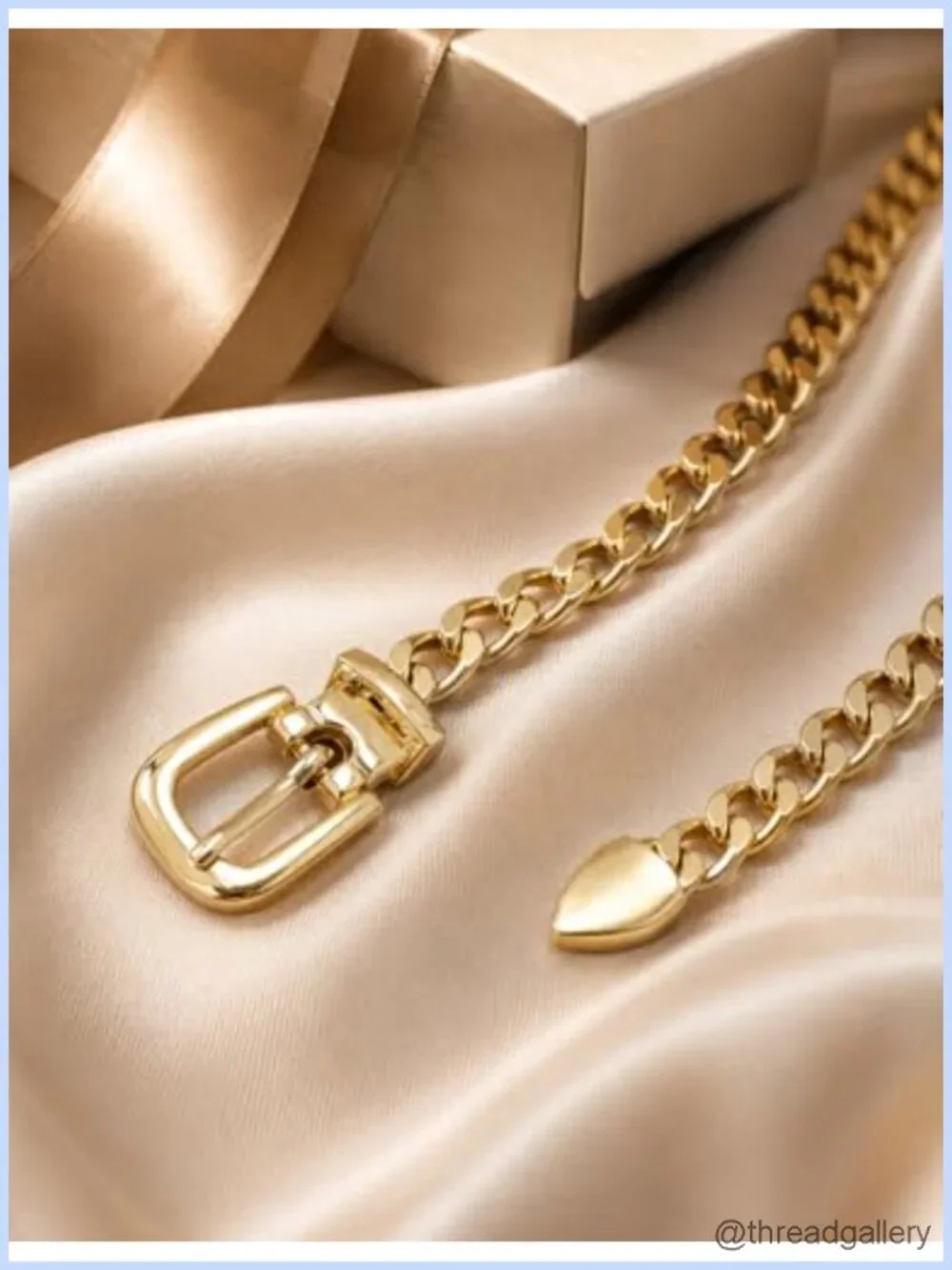 Metal Chain Belt Women Fashion Thick Link Waist Belt